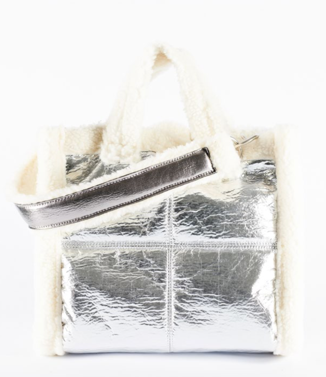 Silver Cortina Fluffy Bag