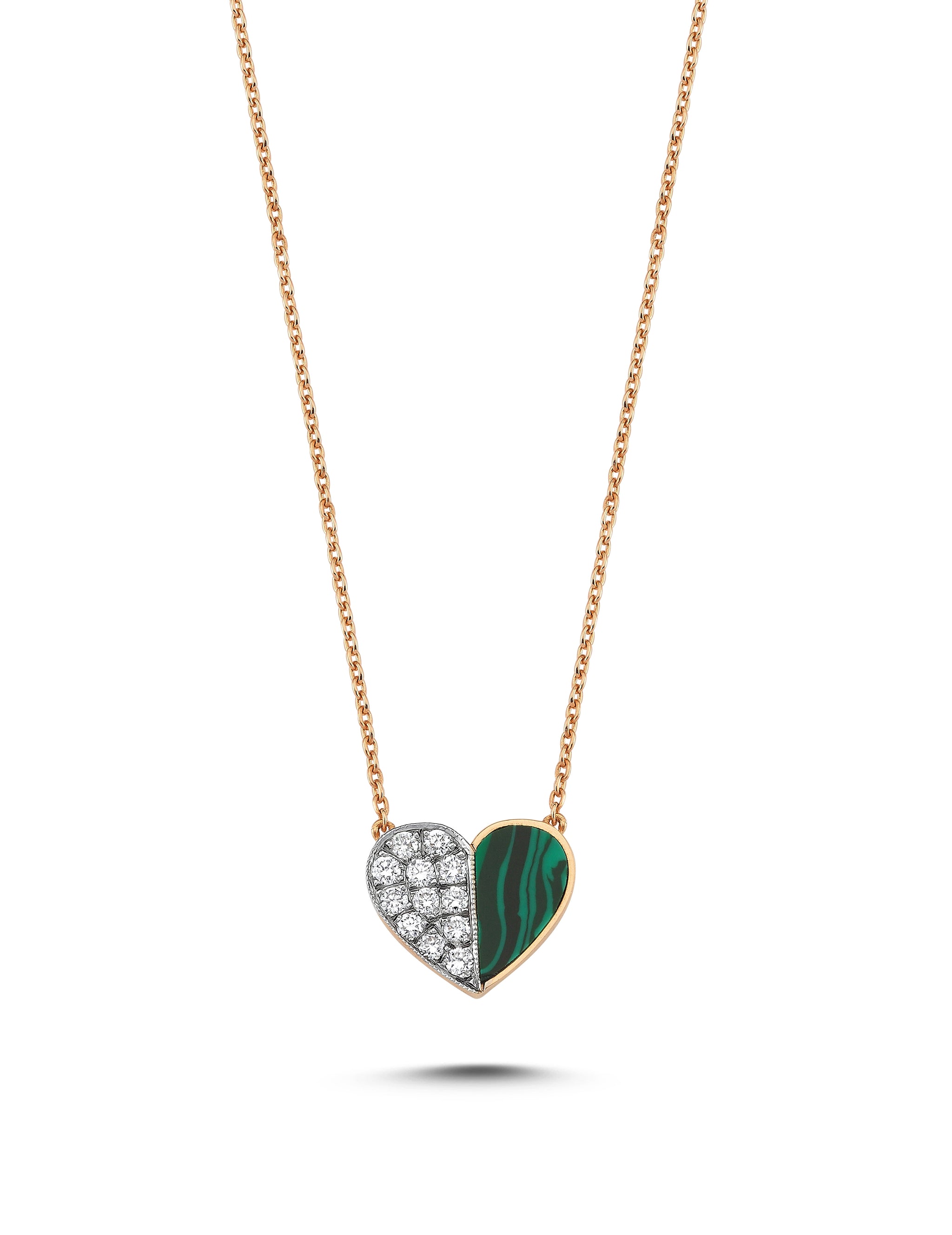 Deep Sea Malachite Heart Necklace