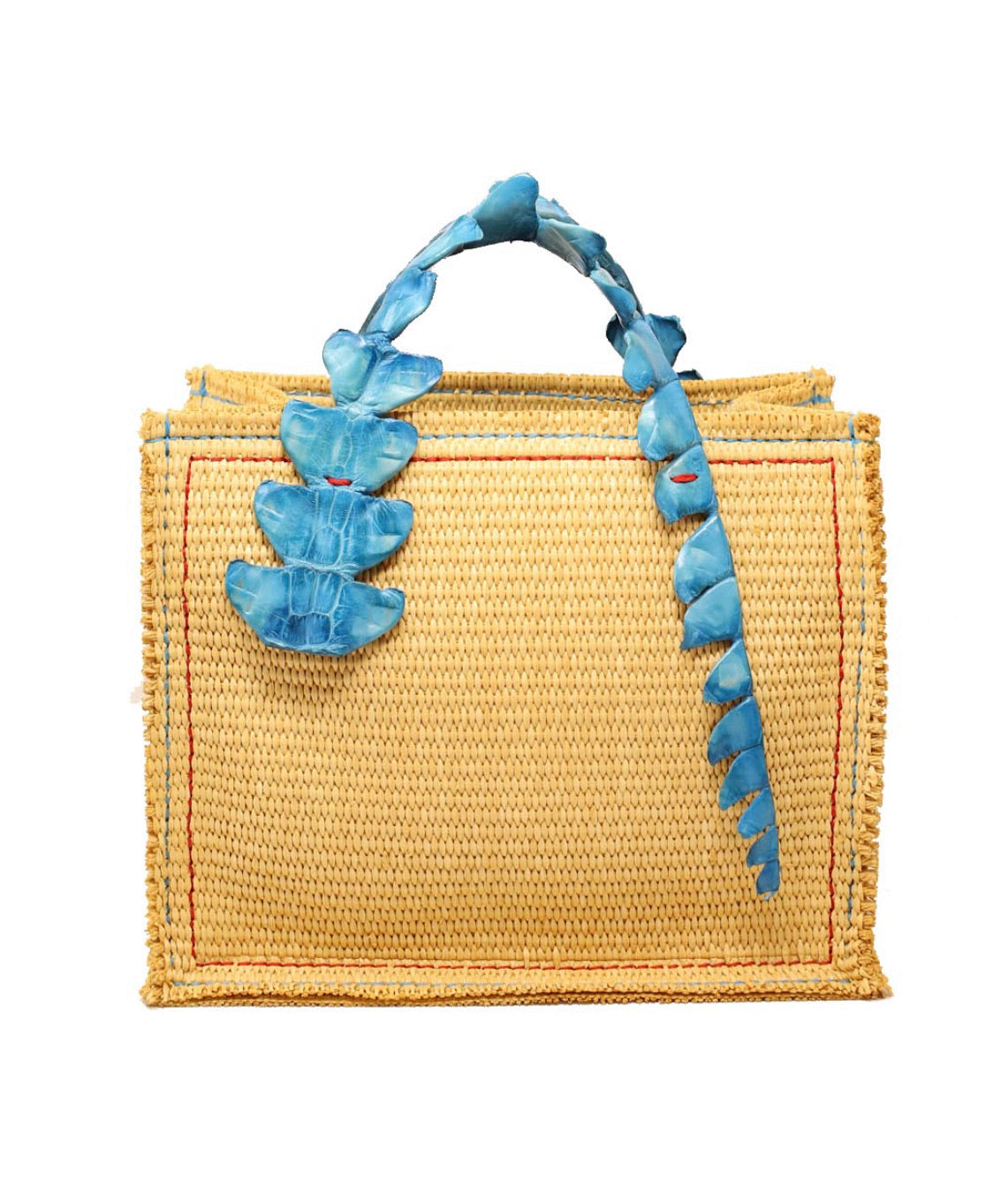 Croc Handle Canvas Bag