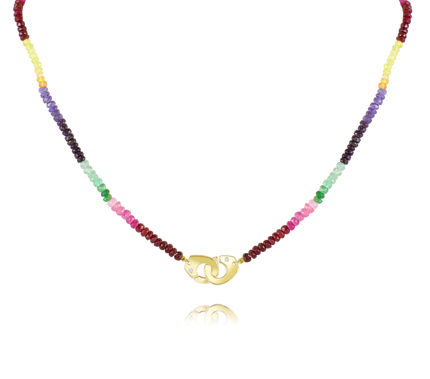 Multi-colored Sapphire Beaded Partners In Crime Necklace