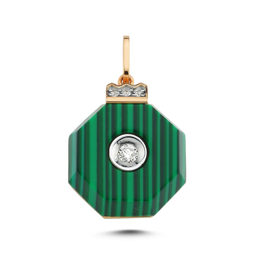 Diamond Sea Malachite Diamond Pendant