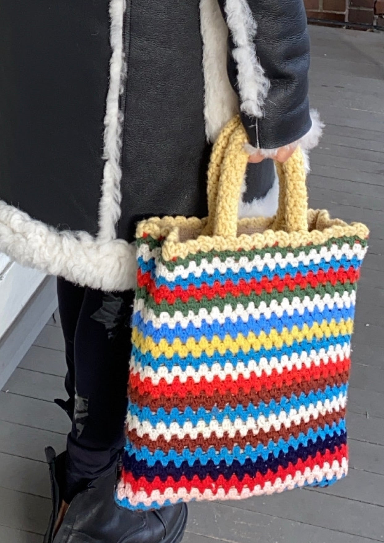 Handmade Crochet Rainbow Bag