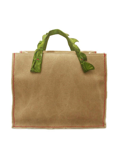 Croc Handle Canvas Bag