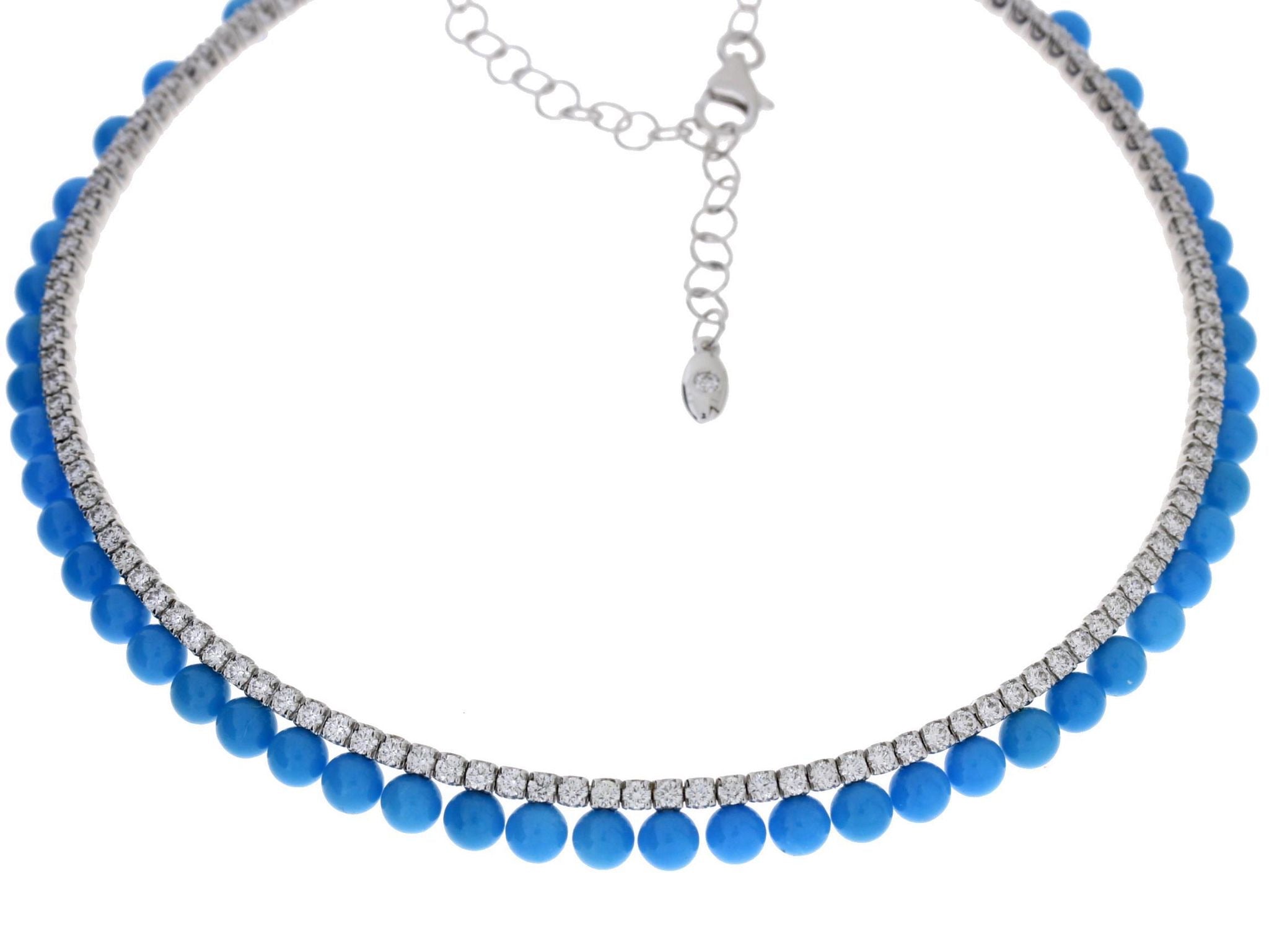Turquoise Diamond White Gold Necklace