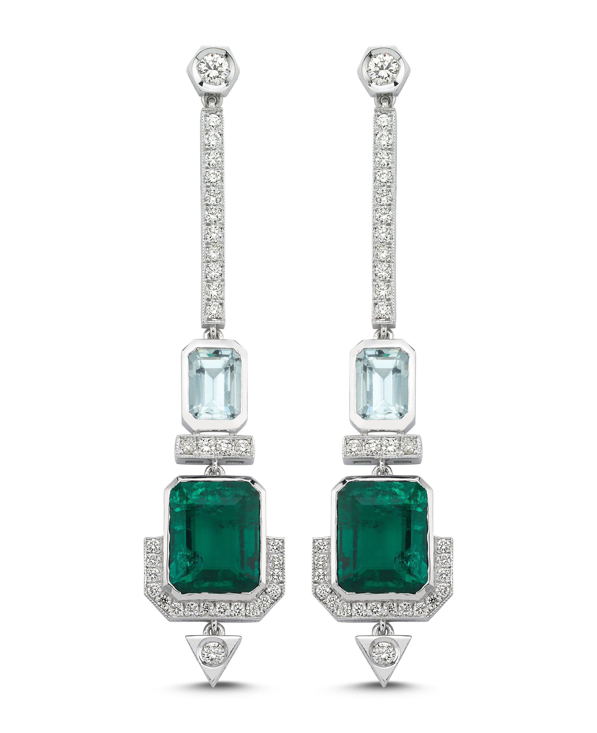 Paris Green Quartz Earrings