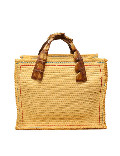 Croc Handle Canvas Bag