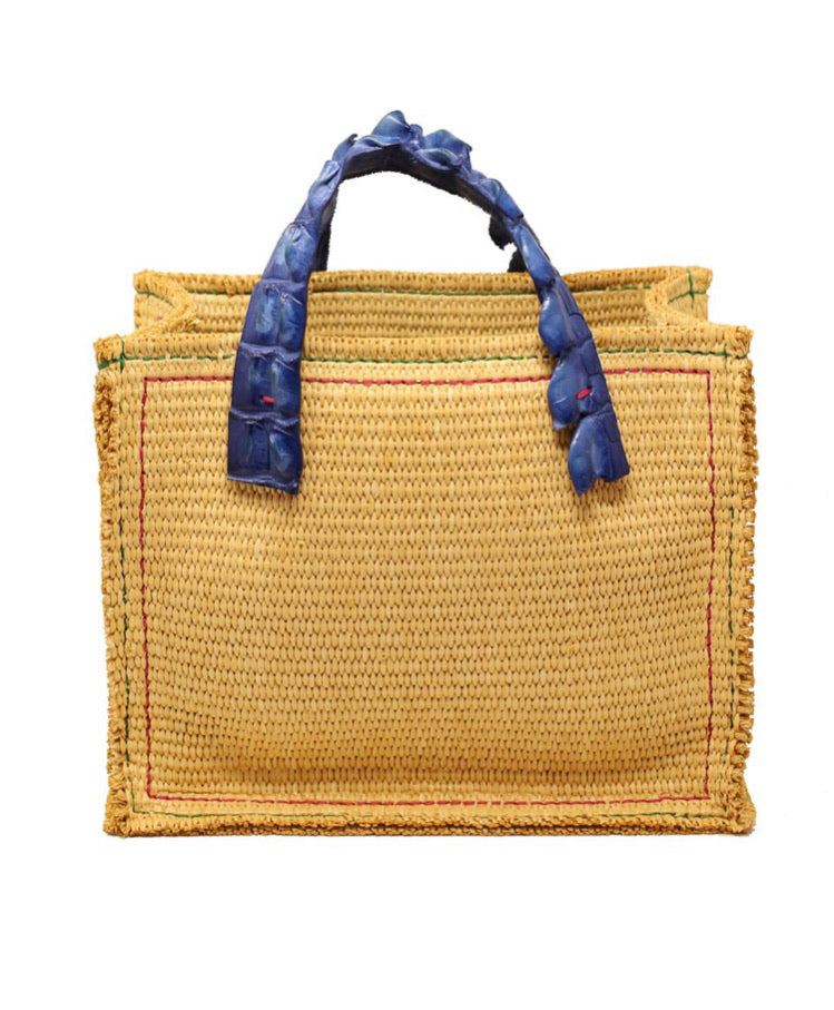 Croc Handle Canvas Bag